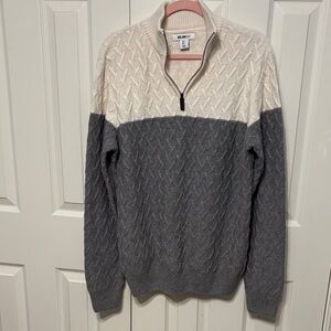 William Rast Quarter-Zip Cable Knit Sweater